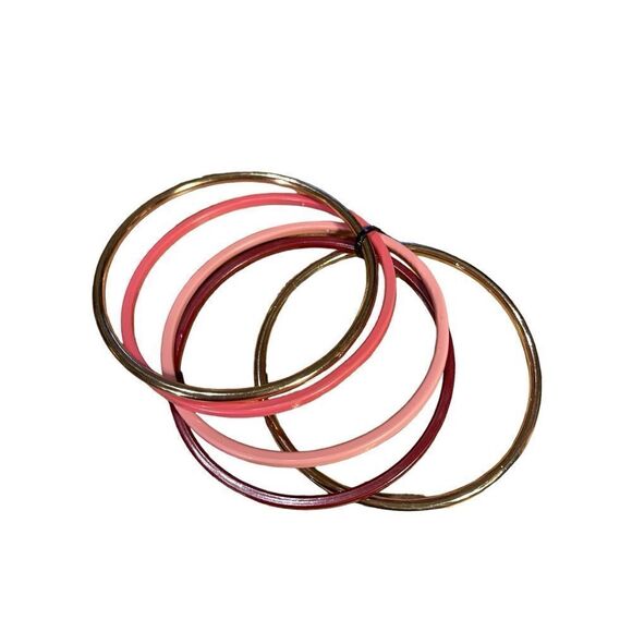 NWOT Alfani Gold-Tone 5-Pc. Set Multicolor Bangle Bracelets - Picture 2 of 3